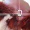 SJ929-01 Wine Color Classic Design America Fox Fur Hats