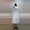 Gorgeous A-line Scoop Neck Long Sleeve Wedding Dress Knee Length