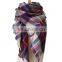 Cashmere feeling Soft scarf with Oblong Plaid Pattern Scarf