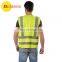 Adult reflex safety working yellow vest with pockets