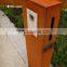 Laser cut rusted look corten steel letter-box