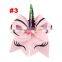 7Inches Girls Unicorn Horn Hairbands Kids Large Hair Bows with flower Glitter