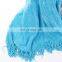 Super Soft Touch Blue Chenille Blanket Throw with Fringe for Home Bed Sofa Couch Chair