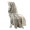 wholesale 100%cotton hand stitch yarn dyed striped chunky tassel with the back of sherpa throw blanket cape for bedding