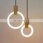 Nordic Indoor Lighting Modern Acrylic Round Ring LED Metal Light Pendant Lamp