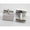 Mans Jewelry Stainless Steel Plain Rectangular Shiny Blank Cufflink High Quality