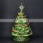 mini small hand painted ceramic christmas xmas artificial tree decoration ornament with led lights