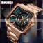 Skmei 1392 stainless steel dual time chrono 3ATM water resistant sports luxury watch