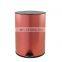 New design household 8L 12L round shape indoor  stainless kitchen dustbin wholesale with thin lid pedal bin