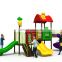 Kids toy outdoor temple style play equipment with double slide