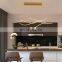 Modern Style LED Linear Strip Luxury Office Pendant Lamp Decorative Ceiling Chandelier Lamp for Living Room
