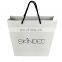 eco-friendly custom white kraft thanksgiving gift paper packaging shipping bags for shoes & clothing with ribbon handle