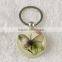 Promotional round shape butterfly and starfish fashion key chain