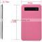 ultrathin touch screen portable stainless steel power bank with LED light XH-407