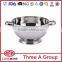 Stainless steel colander with strainer holes