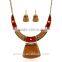 New Fashion Ethnic Charm Stone Gem Synthetic Amber Wedding Necklace Jewelry Sets