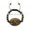 Good Quality Wood Eye of Heru Pendant Adjustable 8mm Hip Hop Wood Bracelet