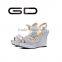 GDSHOE new fashion rhinestone ladies high heel novelty wedge sandals