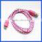 Hot Selling Factory Prices Round Braided Design Micro USB Data Cable for Samsung Galaxy S6 edge , USB Charger Cable