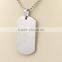 Smooth Plain Dog Tag Pendant Stainless Steel Necklace