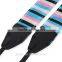 Leather Camera Strap Shoulder Neck Striped Sky Blue Pink Black For DSLR LE-04