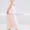 High Fitted Waist Ladies Full Prom Blush Flare Long Skirt