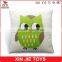 2016 new design plush owl print car and sofa pillow