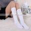 custom japanese style pure white black dance socks wholesale knee high warm dance socks