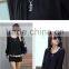 Sexy women Chiffon Blouses Puff Long Sleeve Lace Shirts Loose O-neck Plus SizeTops