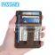 Men Vintage Real Leather Money Clip Brown ID Holder Front Pocket Slim Wallet