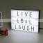 Cinema vintage style light up your life light box cinematic retro studio A4 free combination letters decration led light box