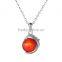 Elegant sterling silver dolphin small garnet beads necklaces