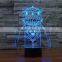 3D Optical Night Light Villian Warrier 7 RGB Light Colors 10 LEDs AA Battery or DC 5V Mixed Lot