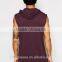 100% cotton fashion high quality mens sleeveless stringer pullover tank tops with hood