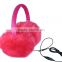 Winter use wired earmuff music headphones for mobile phones and mp3 mp4