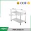 TJG high quality Stainless Steel 2-layer trolley Commercial Bus Cart Kitchen Food Catering Rolling Dolly