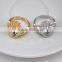 Crystal Peach Heart Alloy Crown Gold Silver Plated Women Ring Jewelry