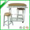 New design MDF with PVC wooden kitchen trolley with wheels