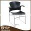 Red Plastic Chair Armrest with Cushion Chrome Frame Chair