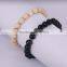 Charm Faceted Stone Round Shape Bracelets, Jet / Wood Gem Stone Bracelet