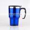 Newly design stainless steel car travel mug leakproof design lid mug with handle customized log water mug