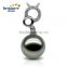 11-12mm perfect round 925 silver fashion black tahiti pearl pendant