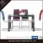 Modern folding extendable tempered glass dining table cheap sale
