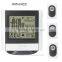 RF RCC Wireless Weather Station Clock With Indoor Outdoor Digital Thermometer Hygrometet Weather Forecast Clock 3 Tramsmitters