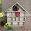 Home decorative house shaped wooden craft compartment shelf boxes