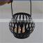 black pillar candle holder iron lamp