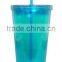 various color BPA free 16oz double wall plastic tumbler