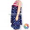 July 4th Party American Flag Wear Dresses For Girls White Red Striped Baby Girl Cotton Dresses Wholesale National Day Kids Dress
