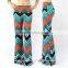 wholesale fat ladies plus size trousers New Plus Size Chevron Wide Leg Fold Over High Waist Palazzo Flare Lounge Pants