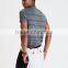 MGOO Top Quality O Neck Grey Stripe Stretch Cotton T Shirt Mens Slim Fit Fashion T Shirt